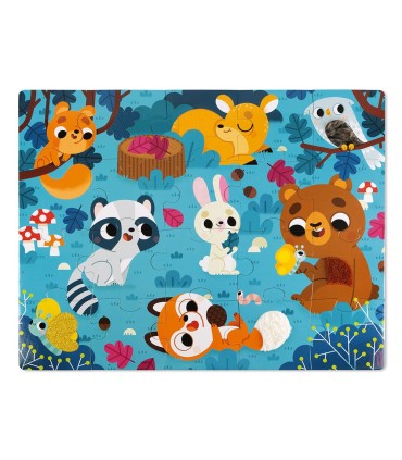Janod Puzzle Táctil Animales del Bosque | Puzzles en La Granota