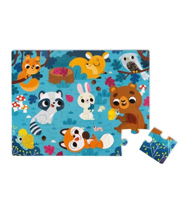 Janod Puzzle Táctil Animales del Bosque | Puzzles en La Granota