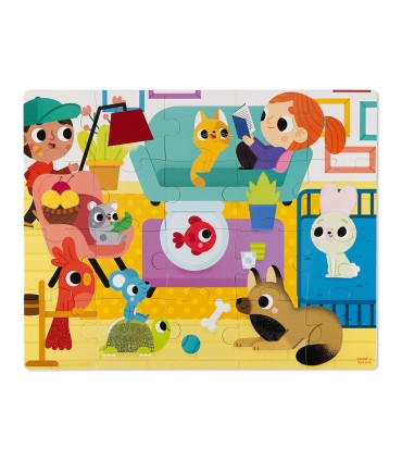 Janod Puzzle Táctil Animales Domésticos | Puzzles en La Granota