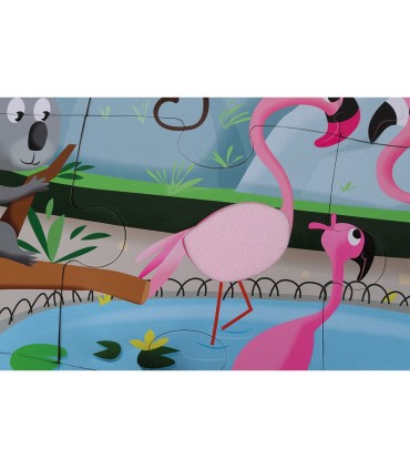 Janod Puzzle Táctil Un Día en el Zoo | Puzzles en La Granota