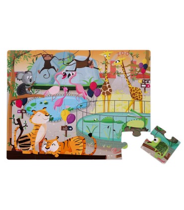 Janod Puzzle Táctil Un Día en el Zoo | Puzzles en La Granota