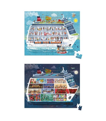 Janod Maletín 2 Puzzles Barco de Crucero | Puzzles en La Granota
