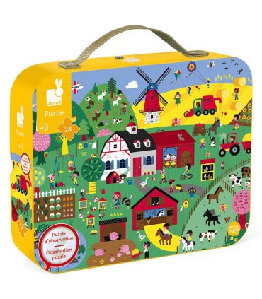 Puzzle de obsevación Janod La Granja 24 piezas | Puzzles en La Granota