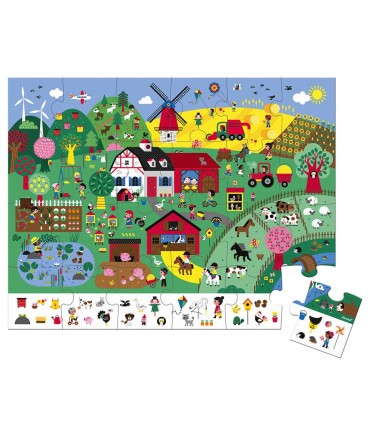 Puzzle de obsevación Janod La Granja 24 piezas | Puzzles en La Granota