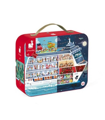 Janod Maletín 2 Puzzles Barco de Crucero | Puzzles en La Granota
