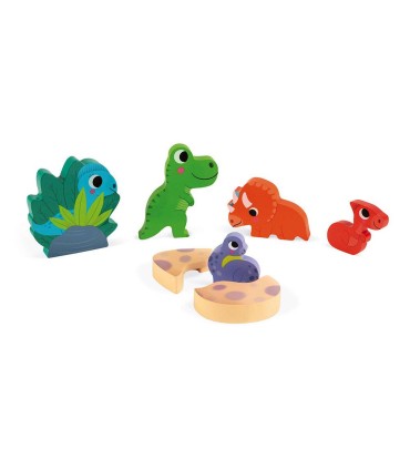 Puzzle Encajable Escondite Dinosaurios Janod | Puzzles en La Granota