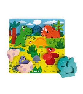 Puzzle Encajable Escondite Dinosaurios Janod | Puzzles en La Granota