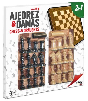 Tablero Ajedrez y Damas con Piezas Cayro | Juegos de mesa en La Granota