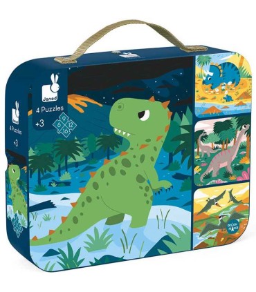 Set 4 Puzzles Evolutivos Dinosaurios Janod | Puzzles en La Granota