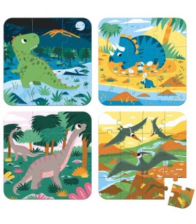 Set 4 Puzzles Evolutivos Dinosaurios Janod | Puzzles en La Granota