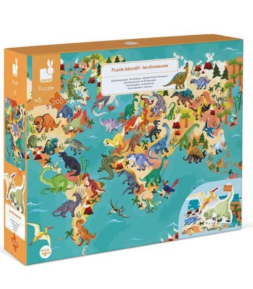Puzzle Educativo Los Dinosaurios Janod 200 Piezas  Puzzles en La Granota