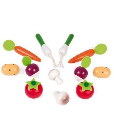 Caja 12 Verduras de Madera Janod | La Granota Online
