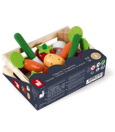 Caja 12 Verduras de Madera Janod | La Granota Online