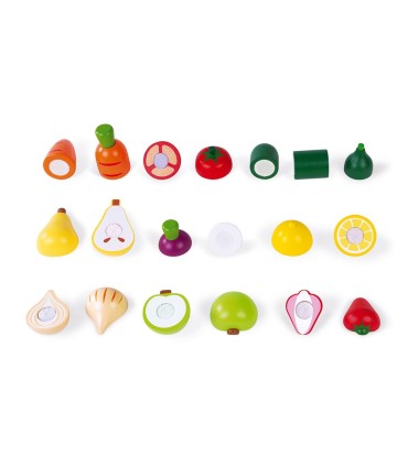 Set Frutas y Verduras para Cortar de Madera Janod | La Granota Online