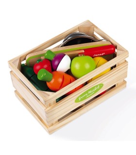 Set Frutas y Verduras para Cortar de Madera Janod detalle 4
