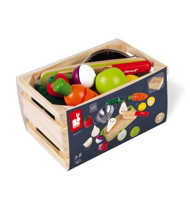 Set Frutas y Verduras para Cortar de Madera Janod | La Granota Online