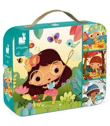Set 4 Puzzles Evolutivos Las Cuatro Estaciones Janod | La Granota Online