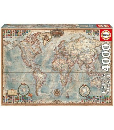 Puzzle El Mundo Mapa Político Educa 4000 Piezas | Puzzles La Granota