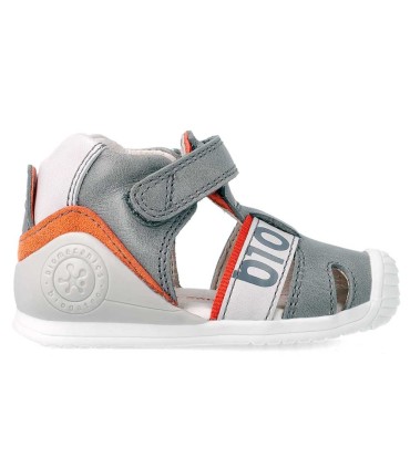 Sandalia Biomecanics Niño Gris y Naranja | La Granota