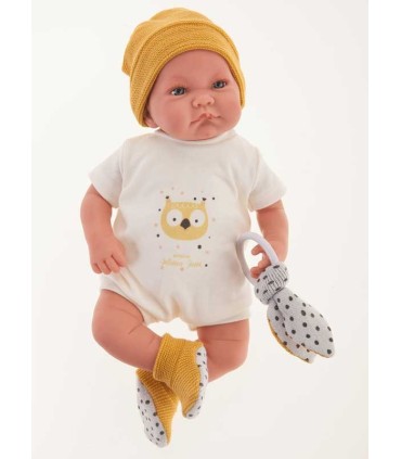 Bebé Recién Nacido Nico Manta Mostaza Muñecas Antonio Juan | La Granota