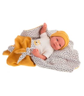 Bebé Recién Nacido Nico Manta Mostaza Muñecas Antonio Juan | La Granota