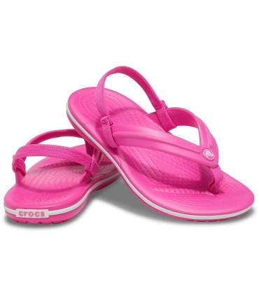 Chancla Crocs Crocband Strap Flip Electric Pink | La Granota