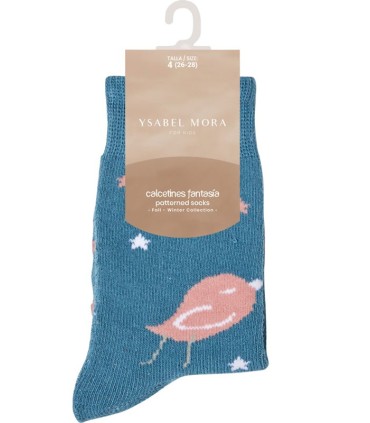 Calcetín Niña Antideslizante Pajaritos Ysabel Mora | La Granota