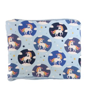 Braga de Cuello con Coralina Celeste y Unicornios La Granota