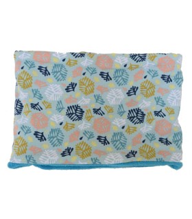 Braga de Cuello con Coralina Hojas Celeste | La Granota