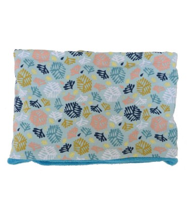 Braga de Cuello con Coralina Hojas Celeste | La Granota