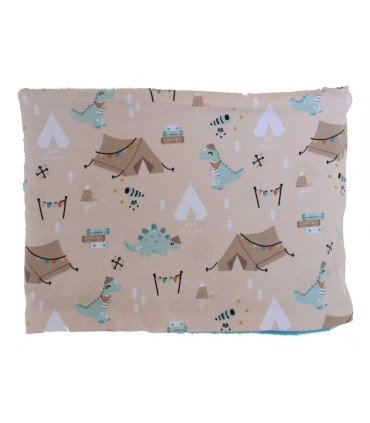 Braga de Cuello con Coralina Turquesa y Dinosaurios | La Granota