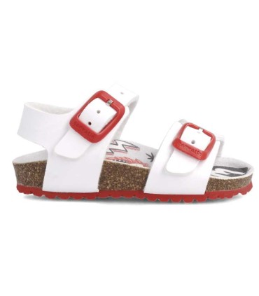 Sandalia Garvalín Blanco Rojo | La Granota