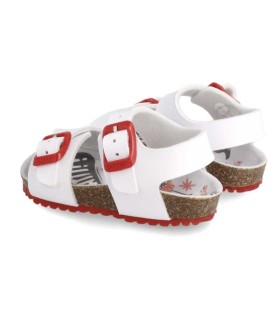 Sandalia Garvalín Blanco Rojo