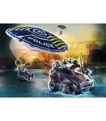 Policía en Paracaídas: Persecución del Vehículo Anfibio Playmobil 70781 | La Granota