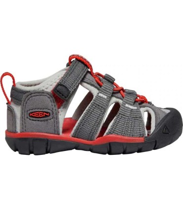 Sandalia Niño Keen Seacamp II CNX Gris/Rojo/Negro | La Granota