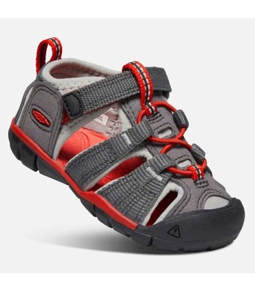 Sandalia Niño Keen Seacamp II CNX Gris/Rojo/Negro | La Granota
