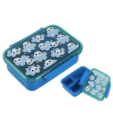 Fiambrera con Separador y Cubiertos. Pandas