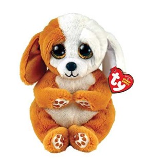 Peluche Beanie Babies Ruggles Perro Marrón y Blanco | La Granota