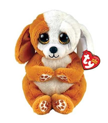 Peluche Beanie Babies Ruggles Perro Marrón y Blanco | La Granota