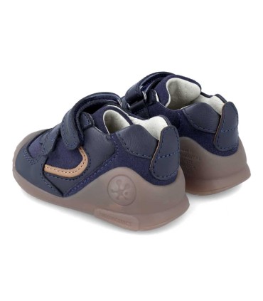 Bota Bebé Biomecanics Azul Marino y Marrón | La Granota