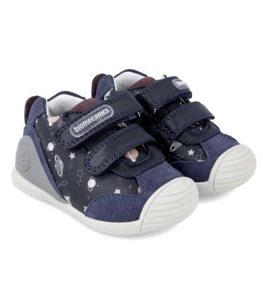 Bota Bebé Biomecanics Azul Marino y Planetas | La Granota