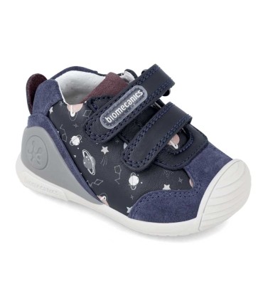 Bota Bebé Biomecanics Azul Marino y Planetas | La Granota