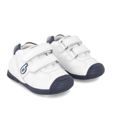 Bota Bebé Biomecanics Blanca y Azul | La Granota