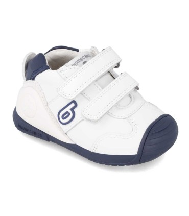 Bota Bebé Biomecanics Blanca y Azul | La Granota