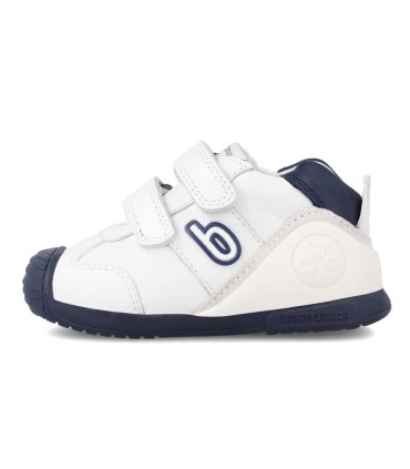 Bota Bebé Biomecanics Blanca y Azul | La Granota