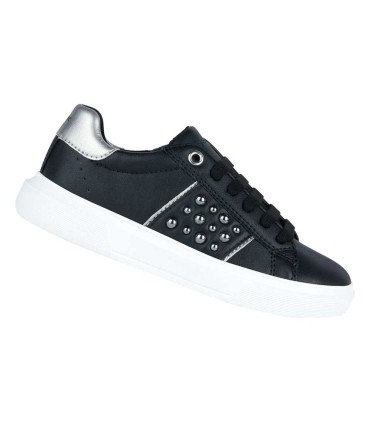 Zapatilla Deportiva Geox Nettuno Girl Negro/Plata | La Granota