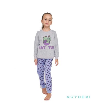 Pijama Niña Gris CAT-TUS | La Granota