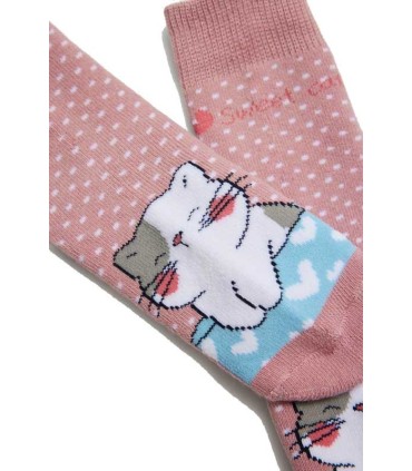 Calcetín Niña Térmico Antideslizante Gatos | La Granota