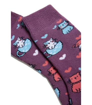 Calcetín Niña Térmico Antideslizante Gatos | La Granota