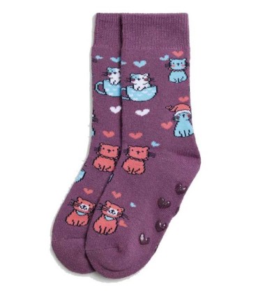 Calcetín Niña Térmico Antideslizante Gatos | La Granota